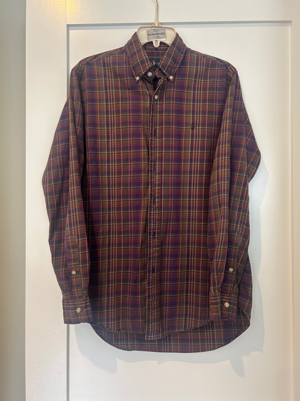 Ralph Lauren Plaid Button Down Men’s Small 100% Cotton